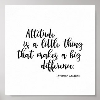 Poster Citation de l'affiche Winston Churchill - Attitude