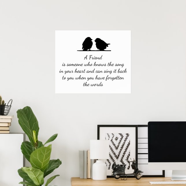 Poster Citation de l'ami Chanson dans votre coeur et les  (Bureau à domicile)