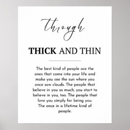 Poster Citation de l'amitié, Par épais et minces