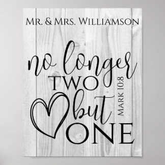 Poster Citation de l'Écriture de mariage chrétien Cadeau 