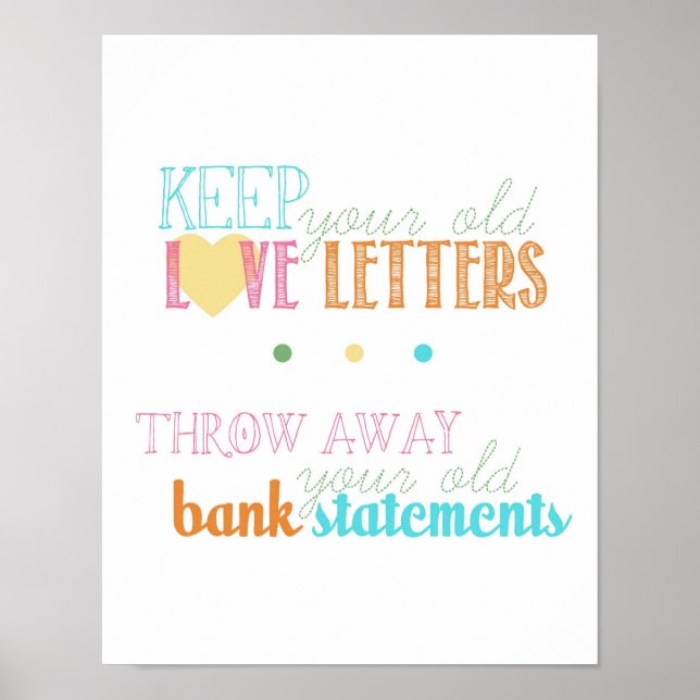 Poster citation de lettres d'amour - de la chanson "wear  (Devant)