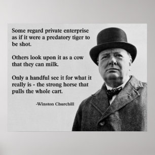 Poster Citation de libre entreprise de Churchill