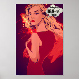 Poster Citation de l'IDGAF Pun, Funny Punny Pop Art