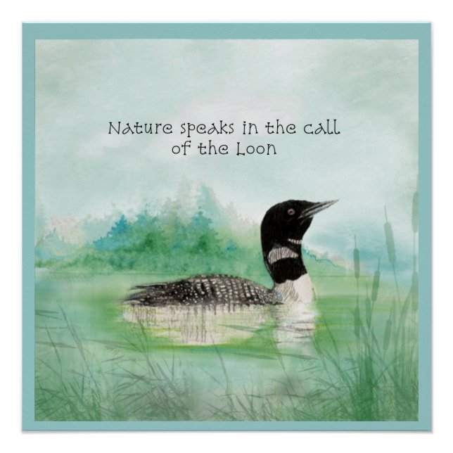 Poster Citation de Loon sur la nature Oiseaux Art (Devant)