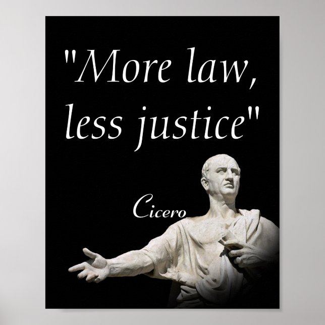 Poster Citation De Marcus Tullius Cicero Sur Le Droit Et  (Devant)