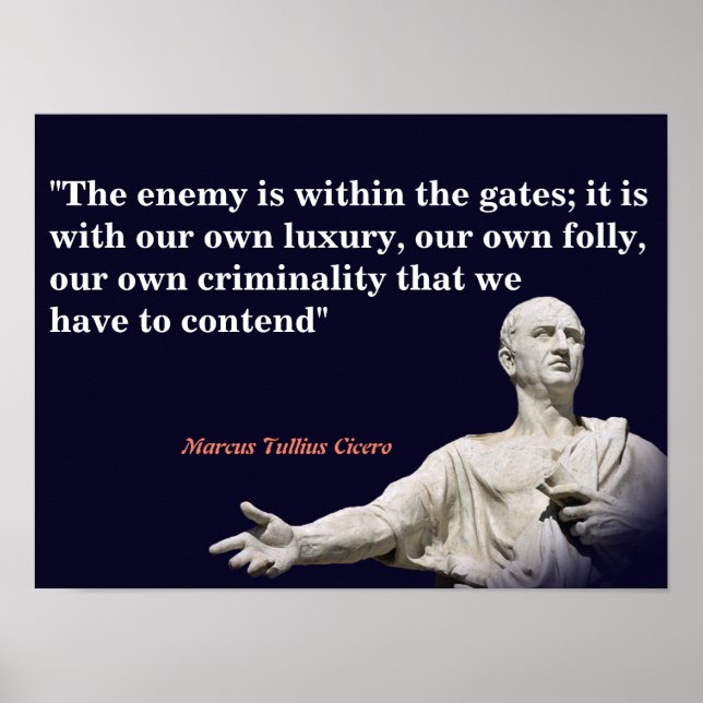 Poster Citation De Marcus Tullius Cicero Sur L'Ennemi (Devant)