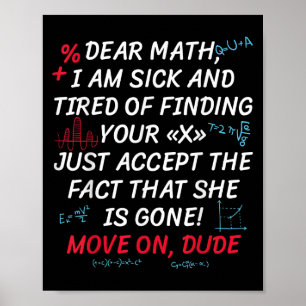 Poster Citation de maths drôle Cher maths passe à autre c