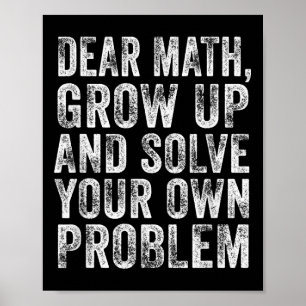 Poster Citation de maths drôle Cher professeur de maths M