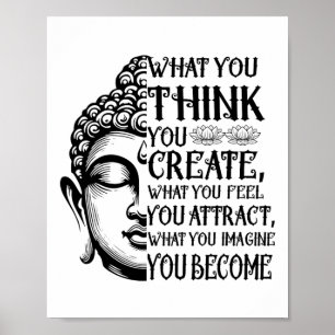 Poster Citation de méditation bouddhiste spirituelle sur