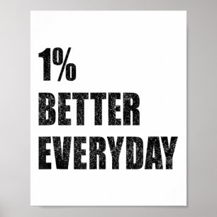 Poster Citation de motivation 1% mieux chaque jour Inspir