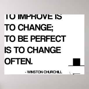Poster Citation de motivation de Churchill - changement