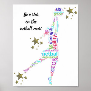Poster Citation de motivation d'étoile de net-ball