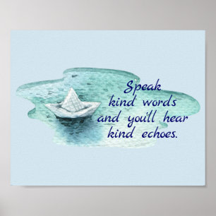 Poster Citation de mots semblables avec bateau en papier