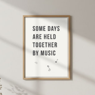 Poster Citation de musique douce. Mur de la chambre