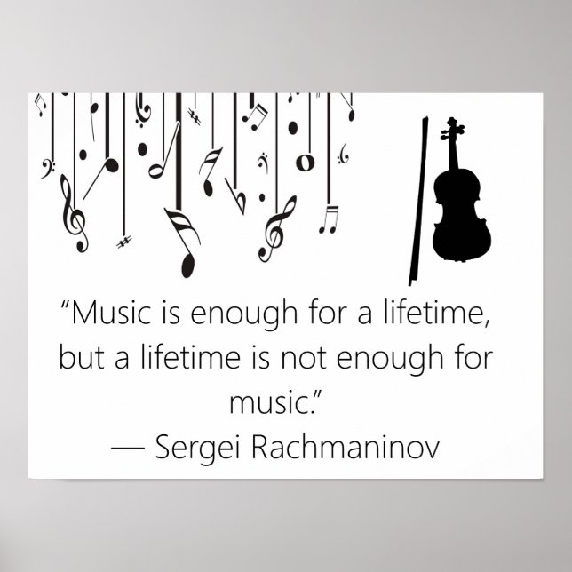 Poster Citation de musique Rachmaninoff (Devant)
