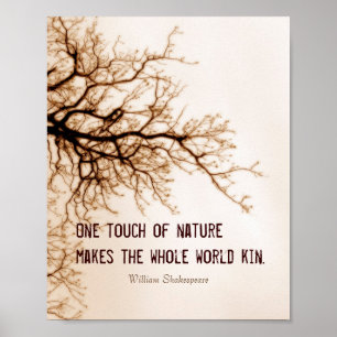 Poster citation de nature inspirante de Shakespeare en sé