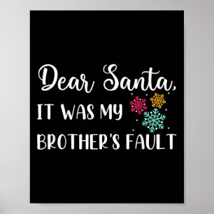 Poster Citation De Noël Drôle Cher Père Noël C'Était Mon