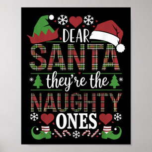Poster Citation de Noël drôle Cher Santa Ce sont les Vila