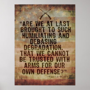 Poster Citation de Patrick Henry 2nd Amendement