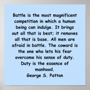 Poster citation de patton de Georges s