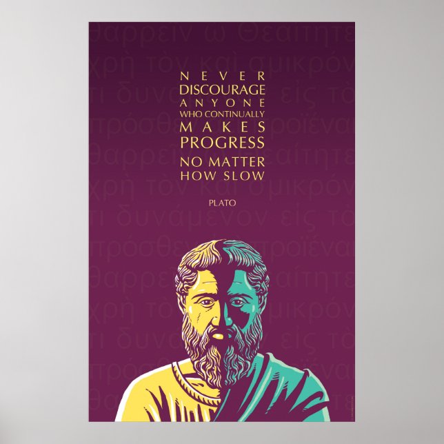 Poster Citation de Platon : Progrès (Devant)
