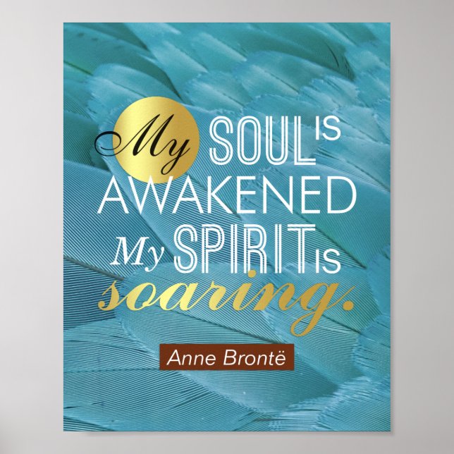 Poster Citation de poème Anne Bronte - Mon âme est éveill (Devant)