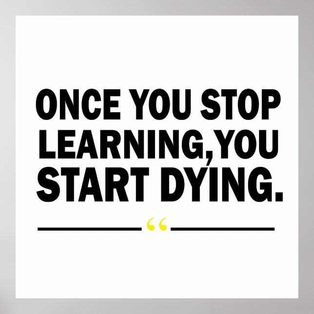 Poster Citation de professeur d'apprentissage motivant (Devant)