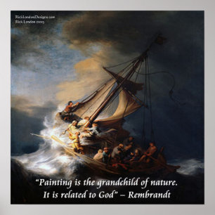 Poster Citation de Rembrant sur la nature "Tempête sur la