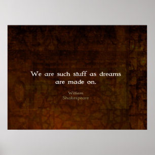 Poster Citation de rêve inspirationnel William Shakespear