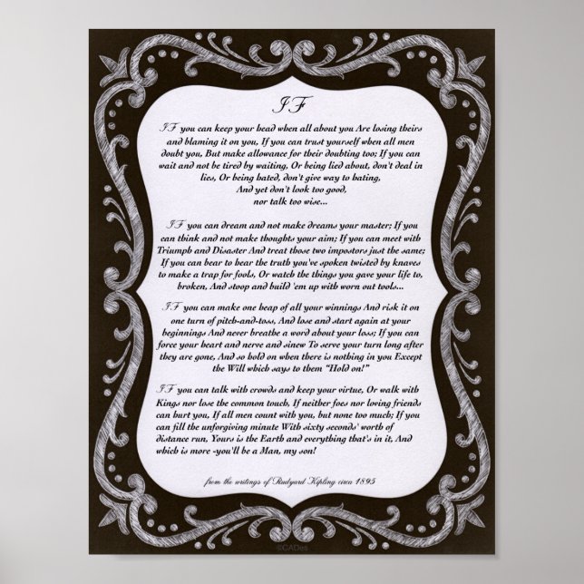 Poster Citation de Rudyard Kipling de Chalk Art IF 1895 (Devant)