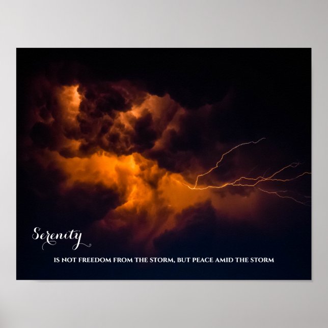 Poster Citation de sérénité inspirée pour le ciel de nuit (Devant)