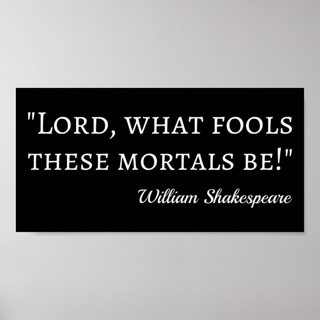 Poster Citation de Shakespeare - Mal Mortels I (Devant)