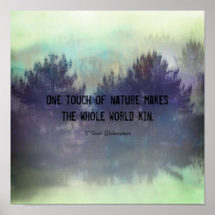 Poster Citation de Shakespeare sur l'art du paysage natur