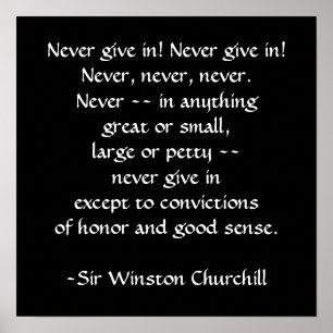 Poster Citation de Sir Winston Churchill par SRF
