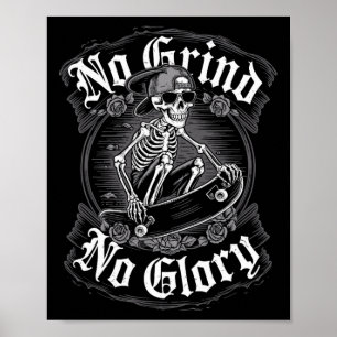 Poster Citation de skateboardeur Pas de routine, pas de g