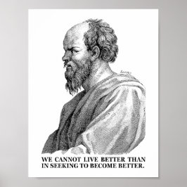 Poster Citation de Socrates sur la recherche de devenir m
