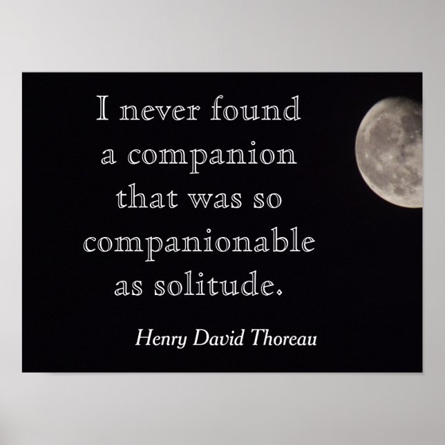 Poster Citation de solitude - Henry David Thoreau - impri (Devant)