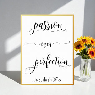 Poster Citation de succès Bureau de la passion noir blanc