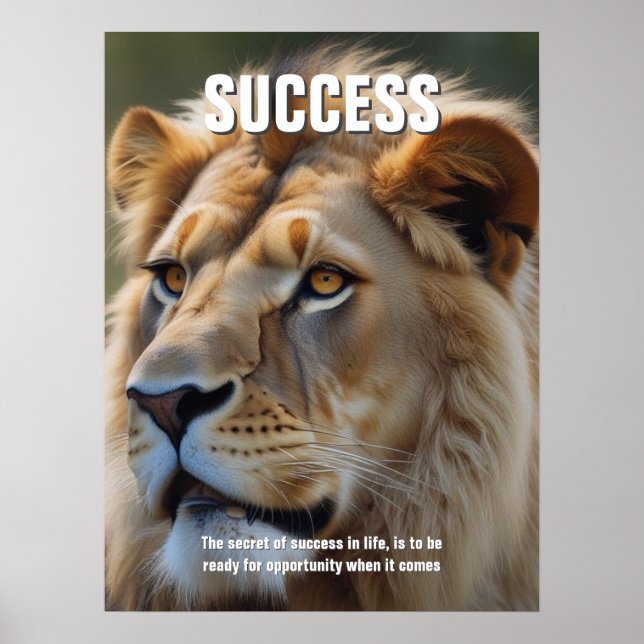 Poster Citation de succès Lion Inspiration (Devant)