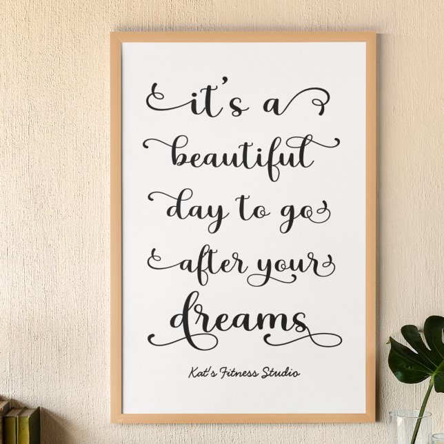 Poster Citation de succès Motivation quotidienne Noir Bla (Créateur téléchargé)