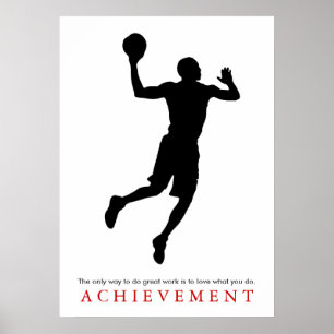 Poster Citation de succès Motivational Basketball Joueur