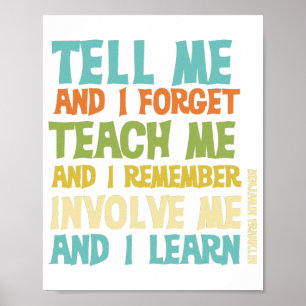 Poster Citation De Texte Éducatif Impliquez-Moi Classique