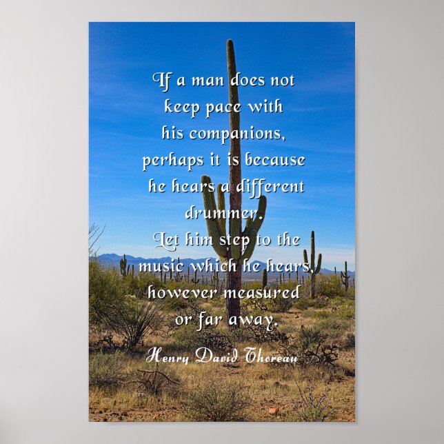 Poster Citation de Thoreau, batteur différent (Devant)