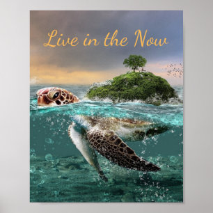 Poster Citation de tortue motivationnelle en vie dans le 