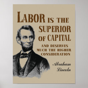 Poster Citation de travail d'Abraham Lincoln