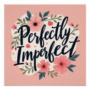 Poster Citation de typographie florale parfaitement impar