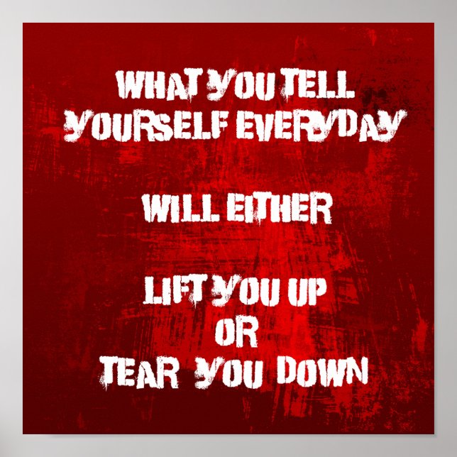 Poster Citation de typographie inspirante sur l'auto-éval (Devant)
