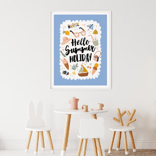 Poster Citation de vacances d'été mignonne Illustration c