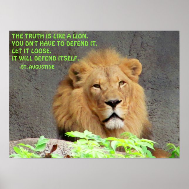 Poster Citation de vérité du Lion Saint Augustin (Devant)