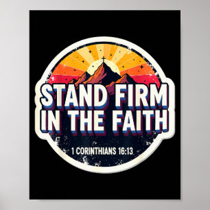 Poster Citation de verset de la Bible chrétienne Tenez fe